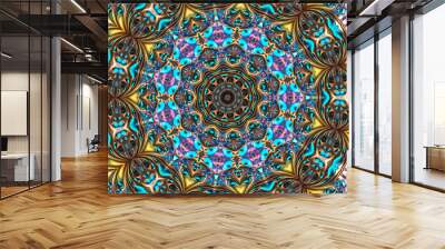 Abstract kaleidoscope background. Beautiful multicolor kaleidoscope texture. Unique mandala design. Wall mural