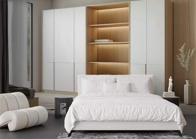 built-in wardrobe for bedroom, the most optimal bedroom design Wall mural