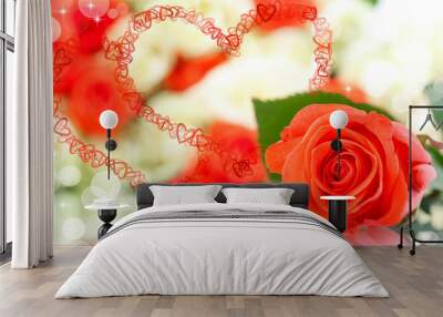 red rose on the abstract background Wall mural