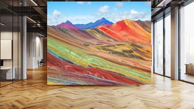 Vinicunca or Winikunka. Also called Montna a de Siete Colores. Mountain in the Andes of Peru Wall mural