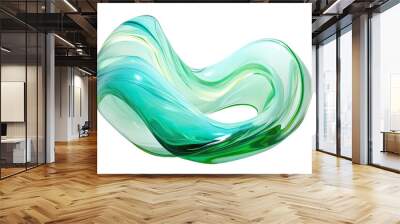 a hypnotic combination of mint green and seafoam blue abstract shape, generative ai Wall mural