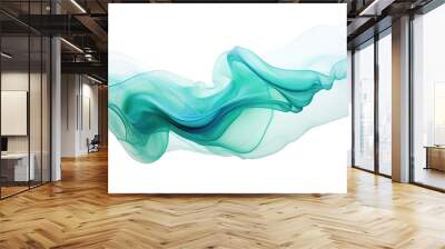 a soothing flow of mint green and seafoam blue abstract shape, generative ai Wall mural