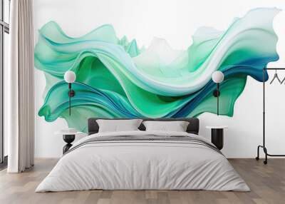 a unique cascade of mint green and seafoam blue abstract shape, generative ai Wall mural