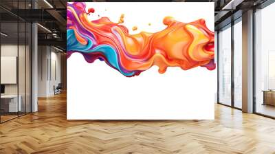 abstract frame border with swirls and twirls in vibrant colors, generative ai Wall mural