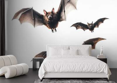 bats isolated on a transparent background, generative ai Wall mural