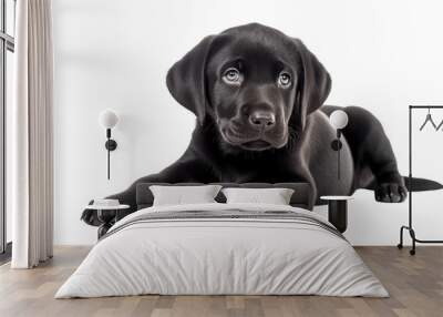 black labrador puppy isolated on transparent background Wall mural