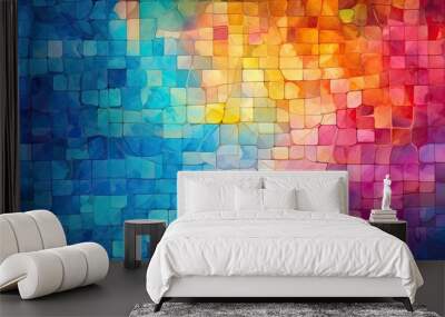 blissful abstract mosaic texture background, generative ai Wall mural