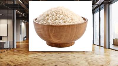 bowl of rice isolated on transparent background, generative ai Wall mural