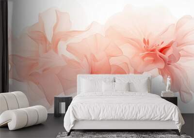 combining pastel peach and rose pink in an abstract futuristic texture isolated on a transparent background, generative ai Wall mural