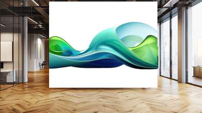 cosmic horizon in blue and green abstract colorful shape, 3d render style, isolated on a transparent background Wall mural