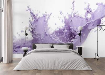 frothing lavender purple foam splash erupting frozen in an abstract futuristic 3d texture isolated on a transparent background, generative ai Wall mural