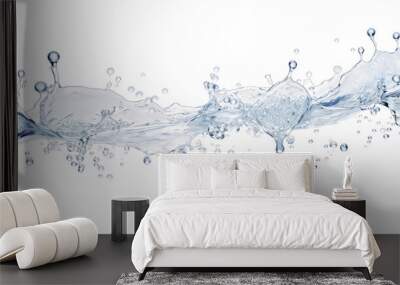 glistening clear liquid splash frozen in an abstract futuristic 3d texture isolated on a transparent background, generative ai Wall mural