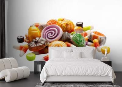 halloween candy isolated on a transparent background, generative ai Wall mural