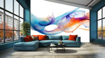 harmonious patterns swirling in an abstract shape isolated on a transparent background, generative ai Wall mural