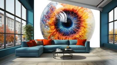 monsters eye isolated on a transparent background, generative ai Wall mural