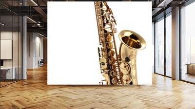 saxophone isolated on transparent background, generative ai Wall mural