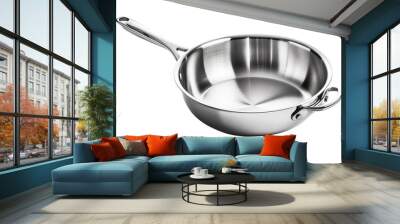 stainless steel pan isolated on transparent background, generative ai Wall mural