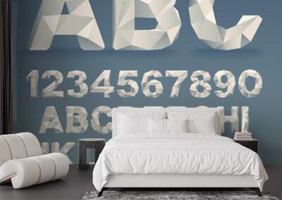 Vector Lowpoly Font Wall mural