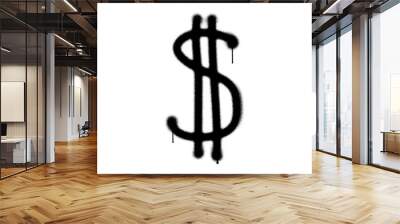 Dollar money sign spray painted isolated Wall mural