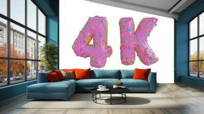 4K Follower Donut 3D Illustration Wall mural