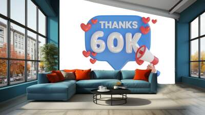 60K Follower 3D illustration Wall mural