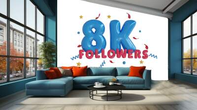 8K Follower 3D Illustration Wall mural