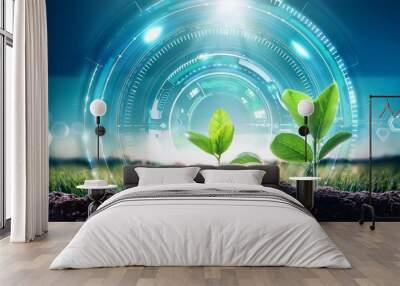 Agriculture and future technology green technology, Generative AI Wall mural