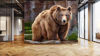 Picture of a big brown bear Wall mural