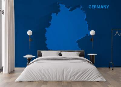 Blue Germany map background, vector Wall mural