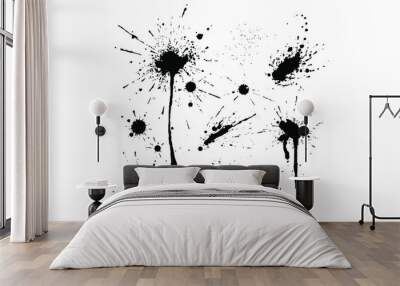  blot set vector design black and white  Wall mural