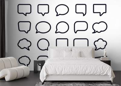  Speech Bubble Line Icons Wall mural