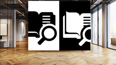 open book with magnifying glass icon vector design  Wall mural