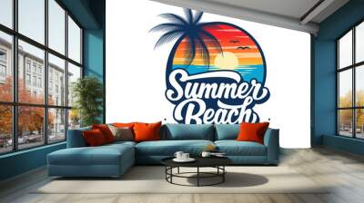 summer beach logo vector illustration Wall mural