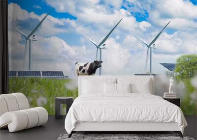 solar cell and cow Wall mural