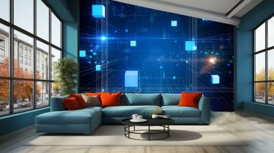 Abstract cyberspace texture Wall mural