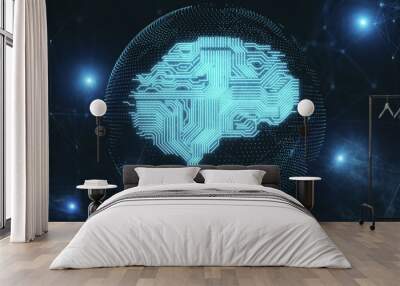 AI and cyberspace concept Wall mural