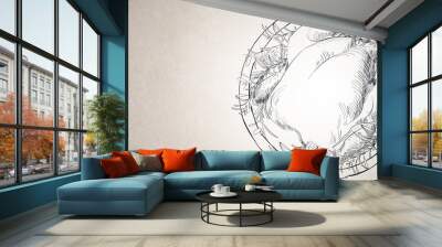 Baked chicken background Wall mural