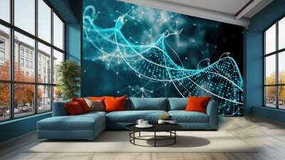 Blue DNA wallpaper Wall mural