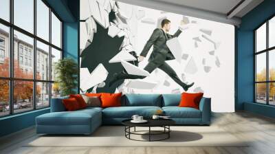 Breakthrough white background Wall mural