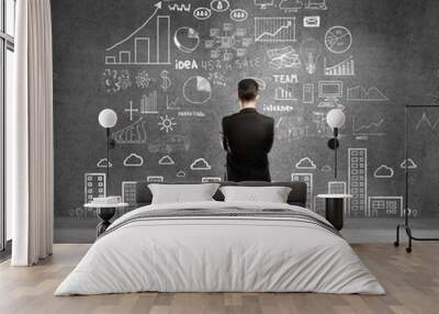 business concept on wall Wall mural