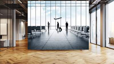 businessman in airport Wall mural