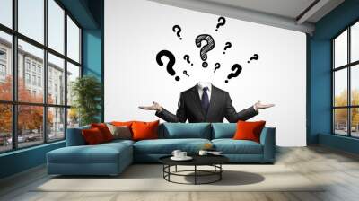 businessman with questions Wall mural