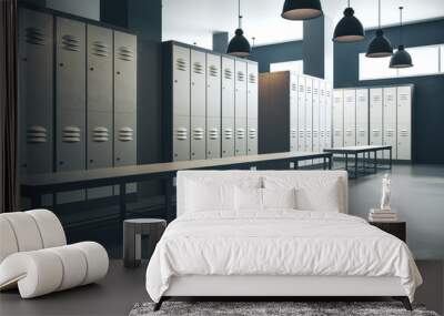 Contemporary locker room Wall mural