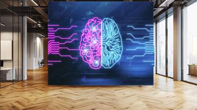 Creative digital brain Wall mural