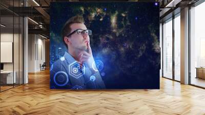 Finance and cyberspace concept Wall mural