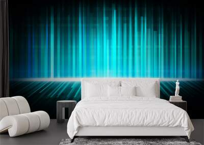 Glowing blue lines Wall mural