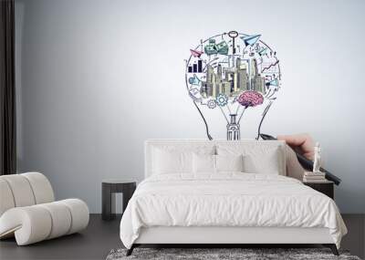 hand drawing business idea concept. Wall mural