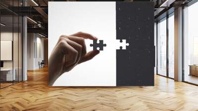 hand puts puzzle Wall mural