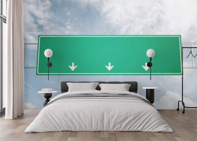 Highway sign on sky background Wall mural