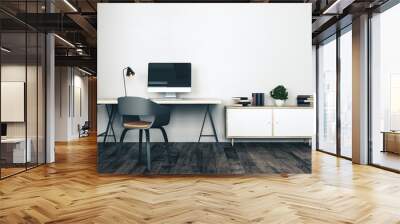 home interior with workplace Wall mural